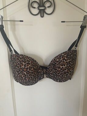 Frederick's of Hollywood Leopard Print Push-Up Bra - Brown & Black